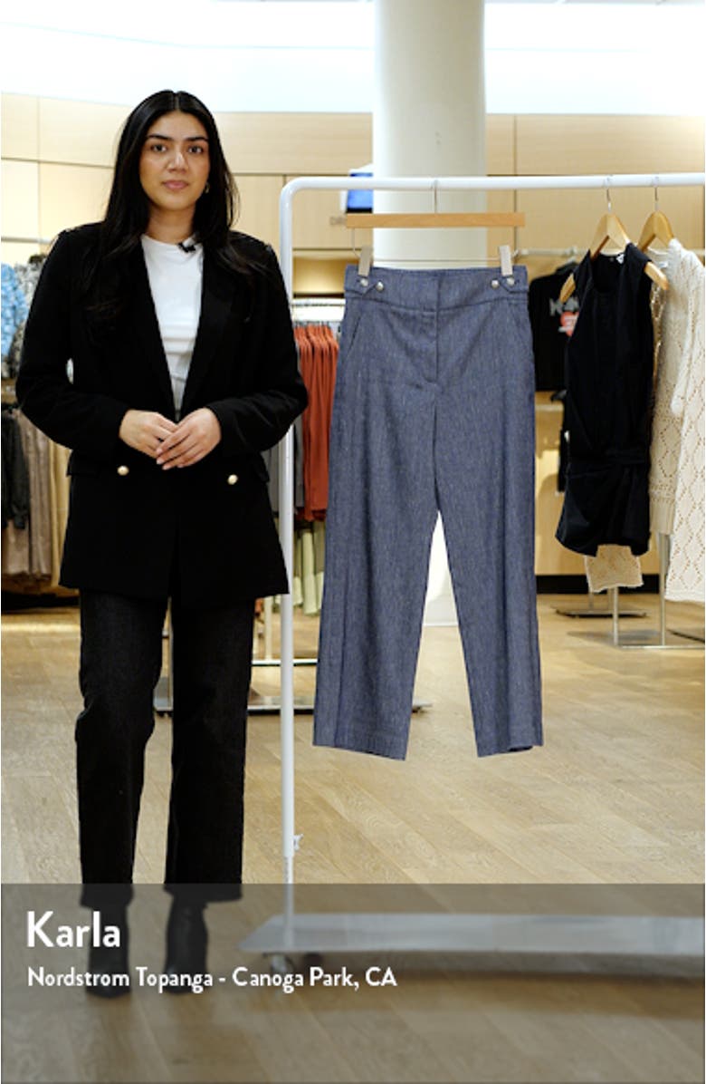 Aubrie Crop Flare Linen Blend Pants, sales video thumbnail