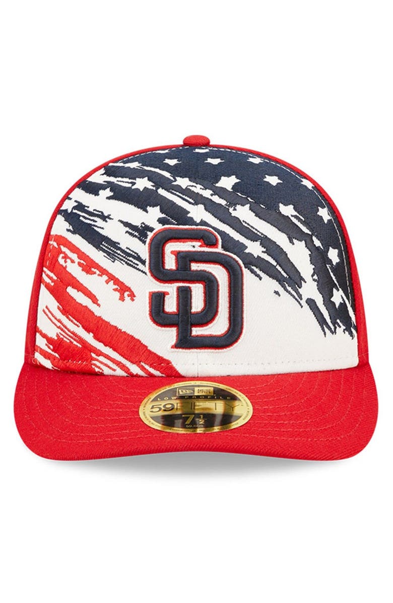 New Era Men's New Era Red San Diego Padres 2022 4th of July Low Profile 59FIFTY Fitted Hat, Alternate, color, Red