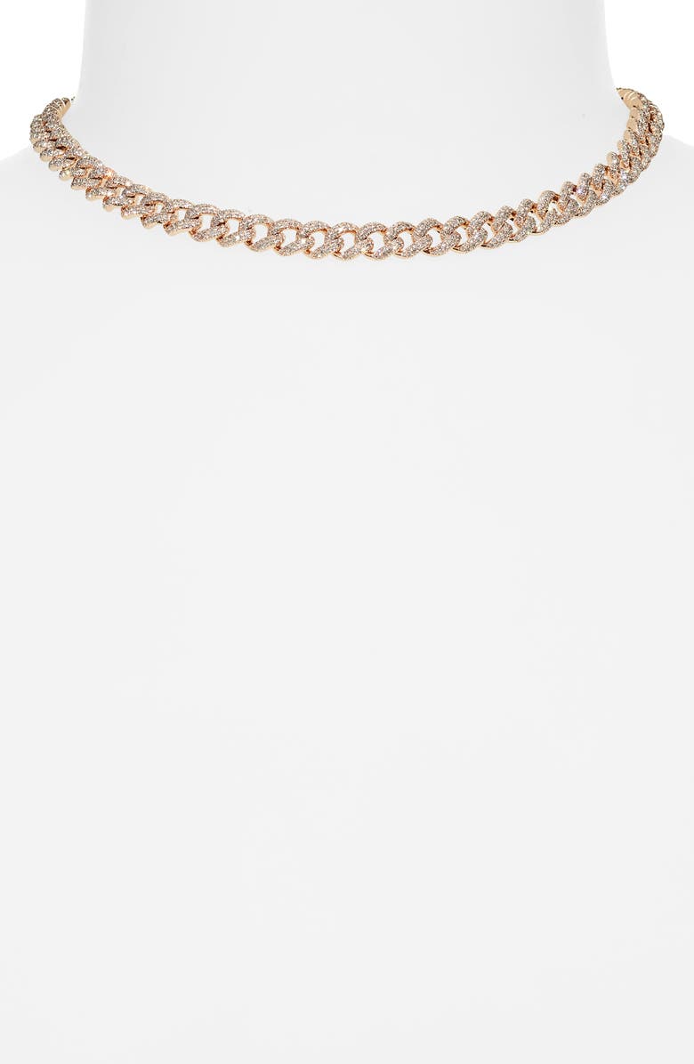 SHAY Medium Pavé Diamond Link Necklace, Alternate, color, Rose Gold