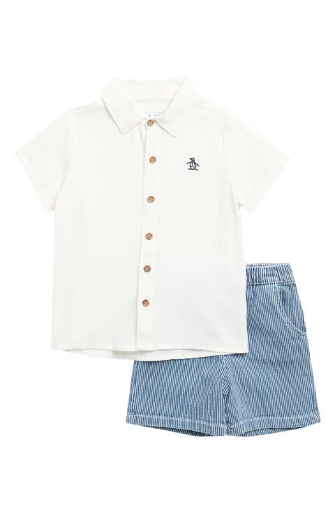 Kids' Short Sleeve Button-Up Shirt & Shorts Set (Little Kid & Big Kid)