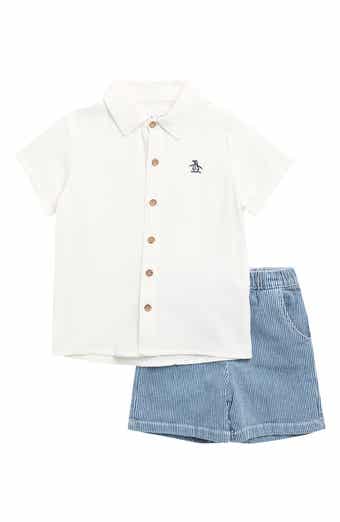 Original Penguin Kids' Short Sleeve Button-Up Shirt & Shorts Set