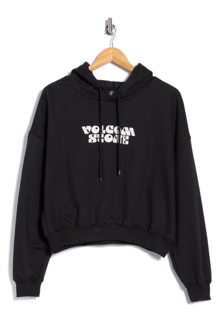 Beach Bum Crop Hoodie, Alternate, color, BLACK