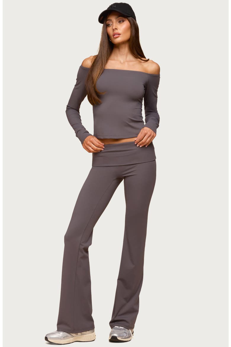 Tezia Off the Shoulder Long Sleeve Top, Alternate, color, GRAY