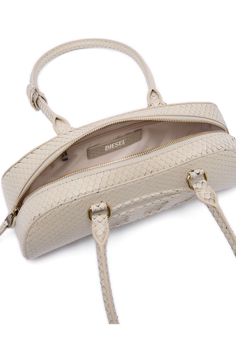 DIESEL<sup>®</sup> 1DR Dome Snakeskin Embossed Leather Shoulder Bag, Alternate, color, Khaki