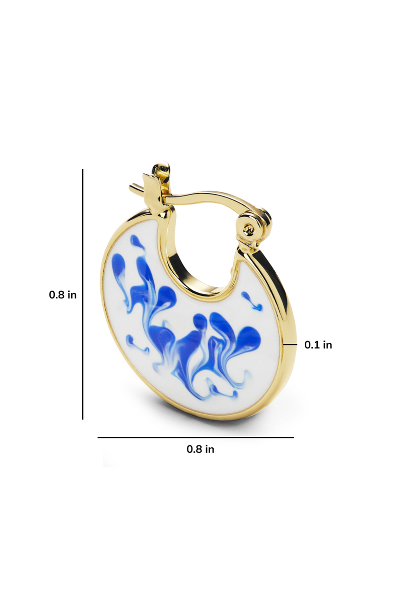Ana Luisa Enamel Earrings - Hana Marble Blue, Alternate, color, Gold