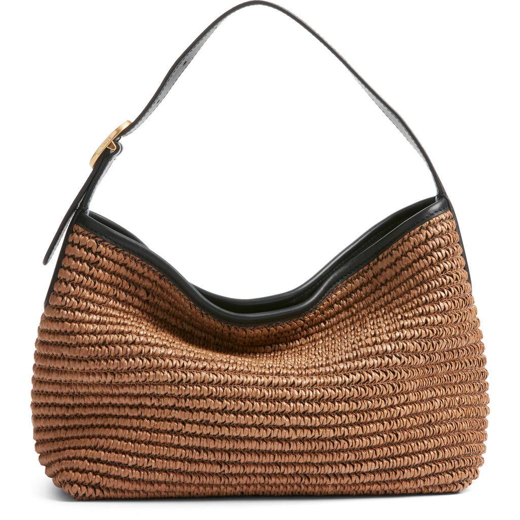 Vince Small Vivian Raffia Hobo Bag in Latte at Nordstrom