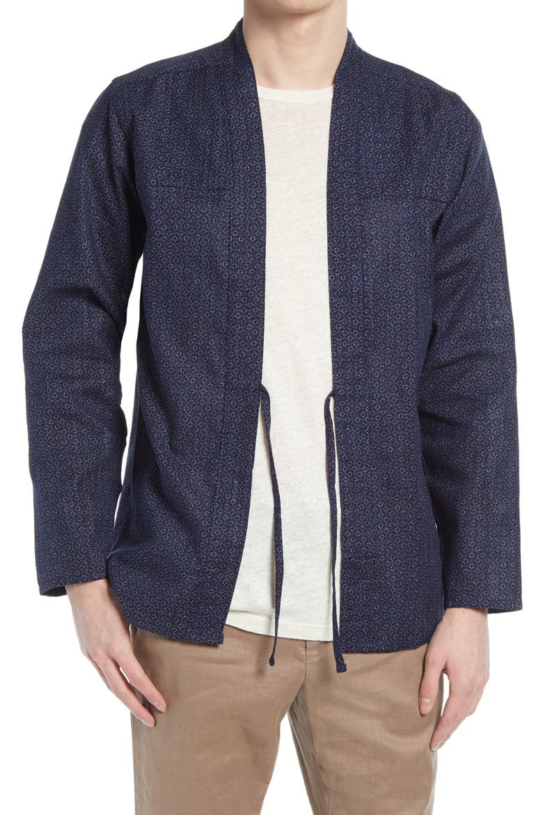 Tie Front Shirt, Main, color, BLUE