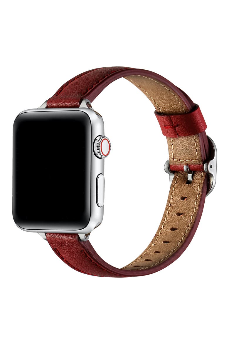 Carmen Leather Apple Watch® Watchband, Alternate, color, RUST
