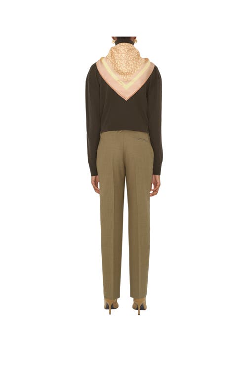 Shop Burberry B Charm Silk Scarf In Teacup