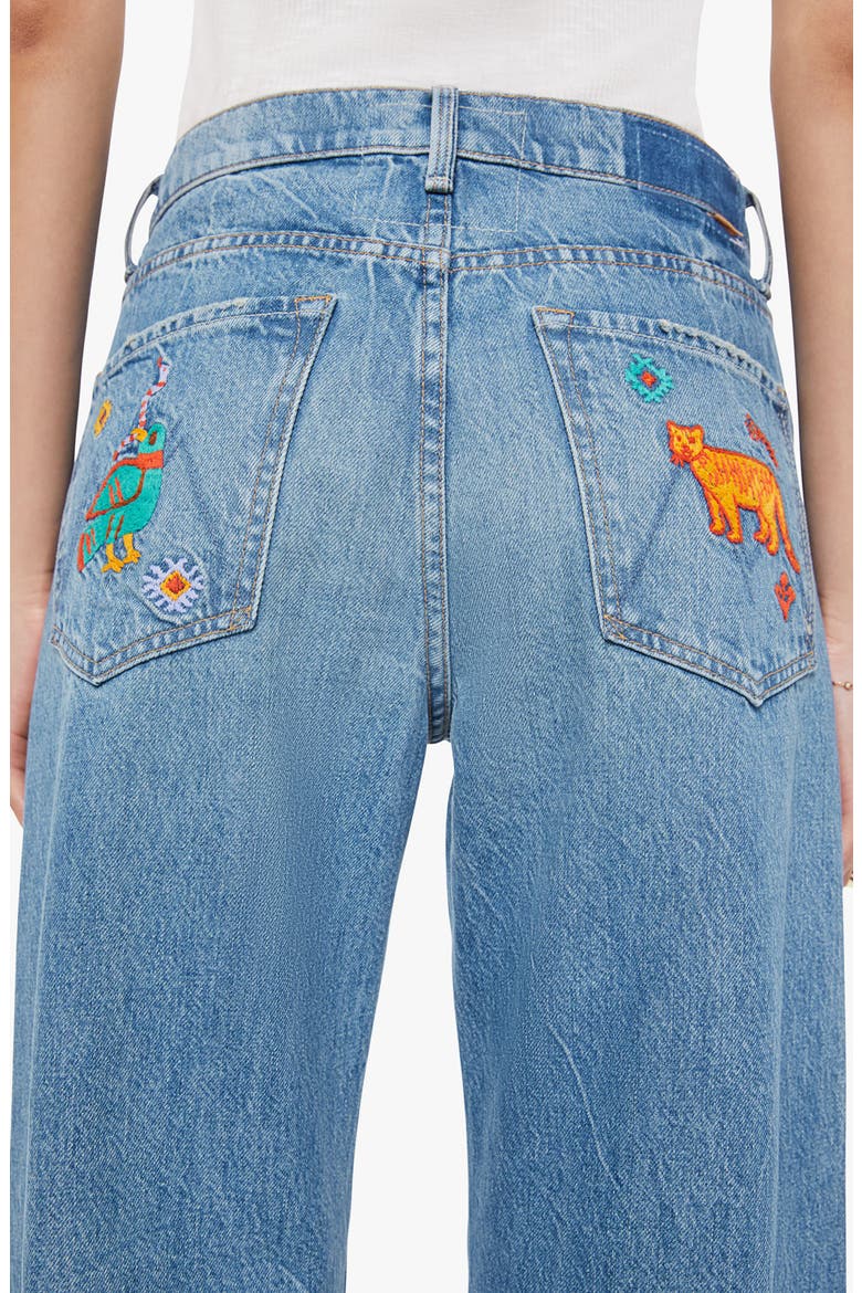 The Dodger Embroidered Flood Wide Leg Jeans, Alternate, color, THATS ALL FOLKS