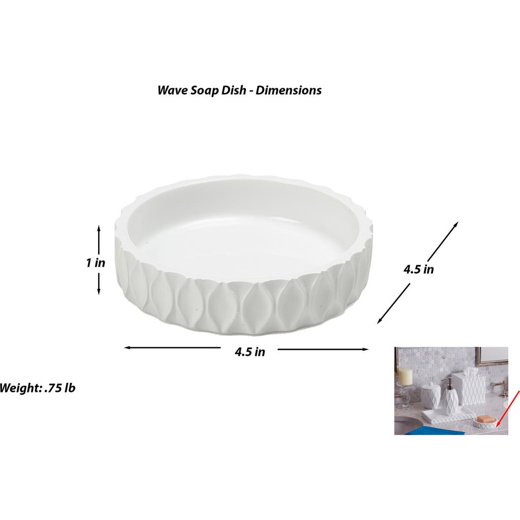 Roselli Trading Company Wave Soap Dish In White Resin