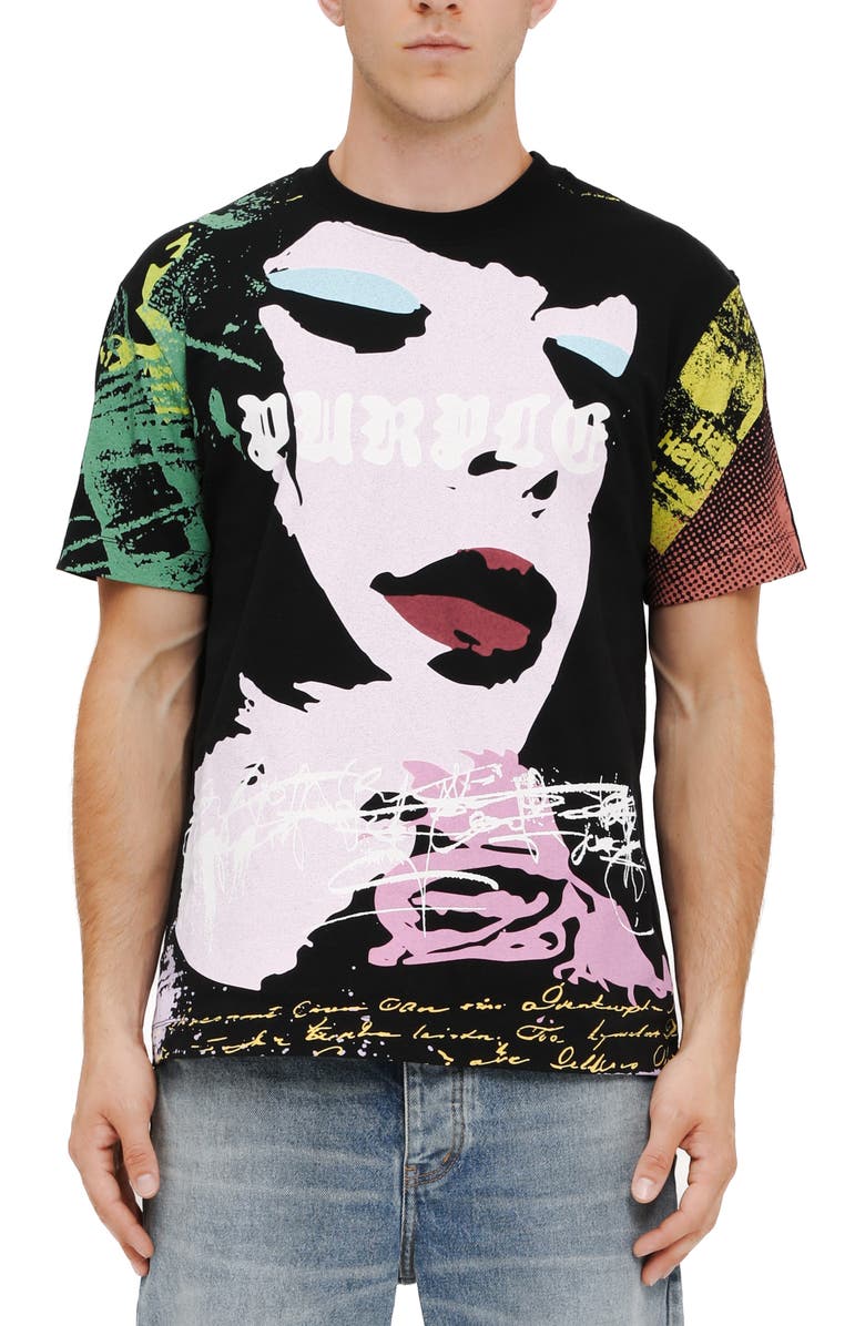 PURPLE BRAND Textured Cotton Jersey Graphic T-Shirt, Main, color, 