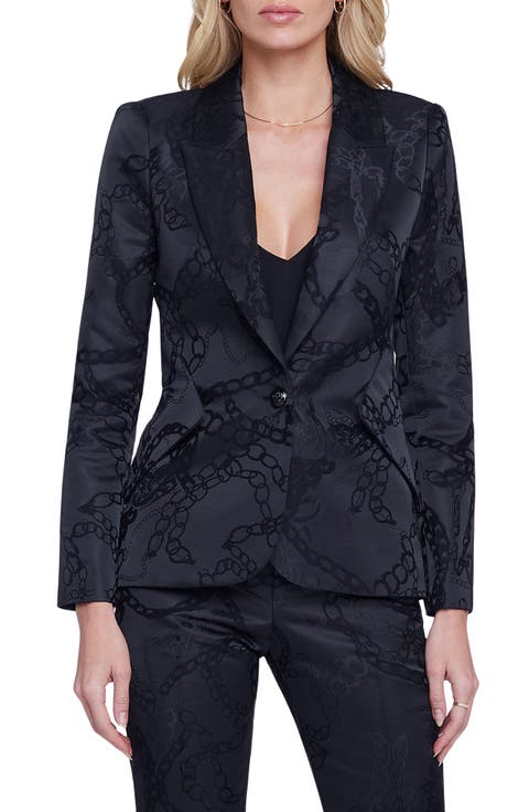 Chamberlain Chain Print Silk Blazer