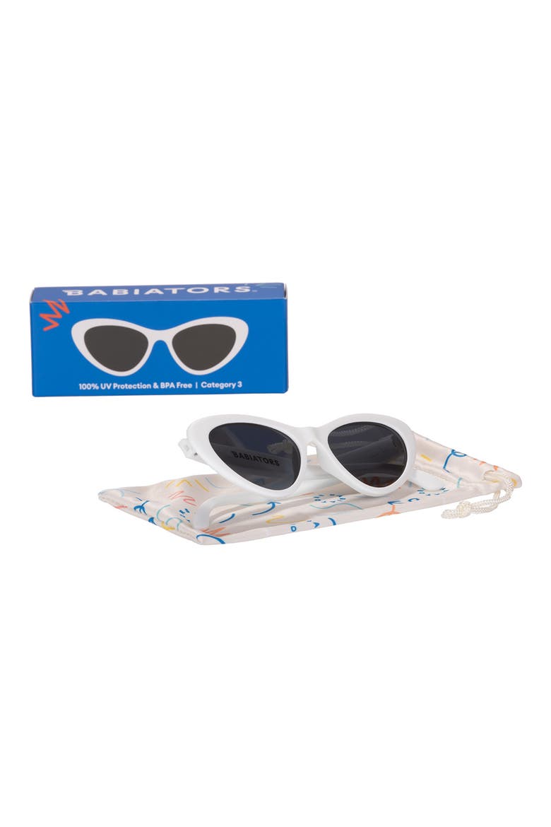 Kids' White Cat Eye Sunglasses, Alternate, color, WHITE