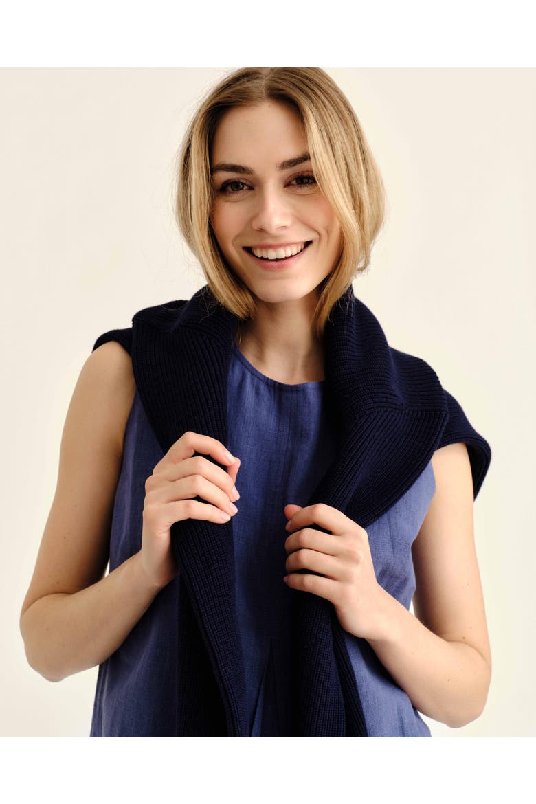 Collins Cotton Sweater, Alternate, color, Midnight Blue