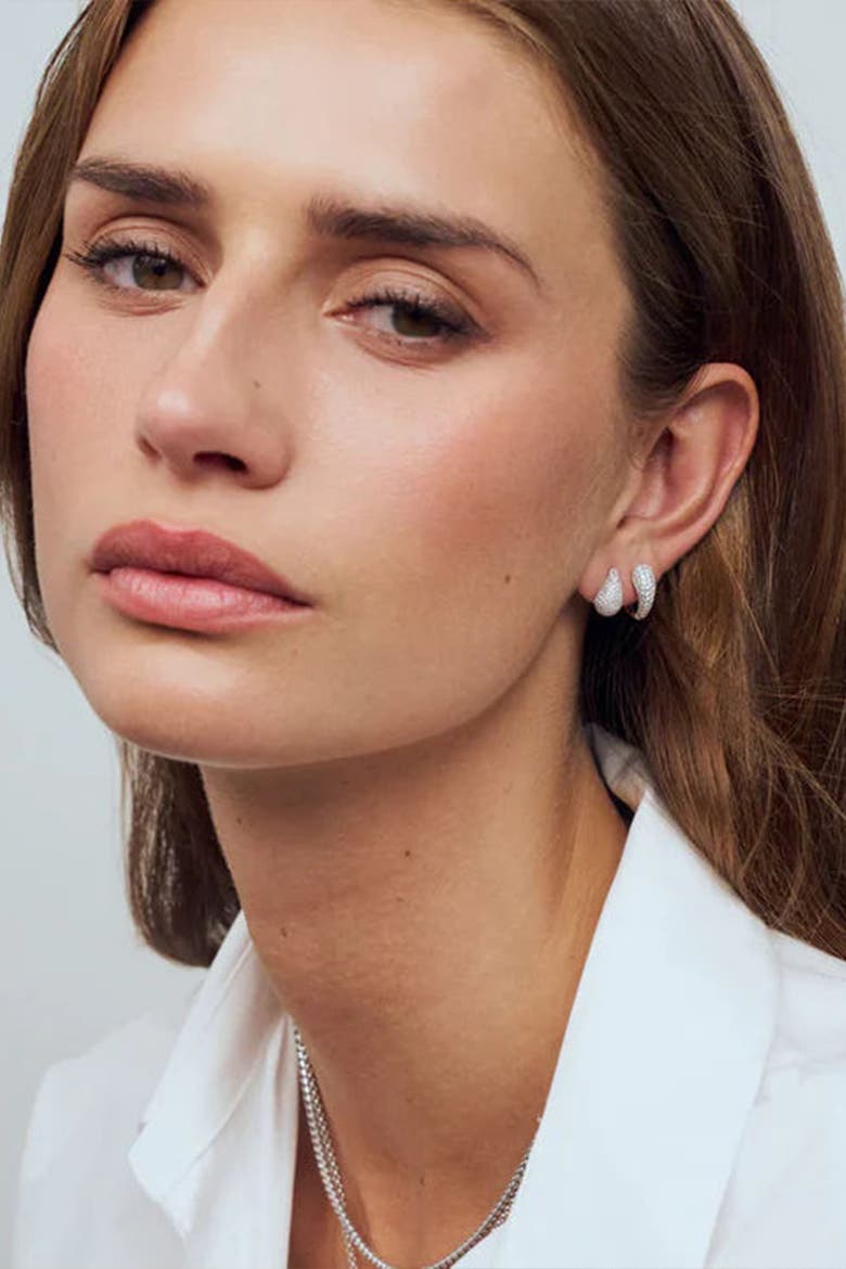 Earrings Goccia Circolo, Alternate, color, 925 Sterling Silver