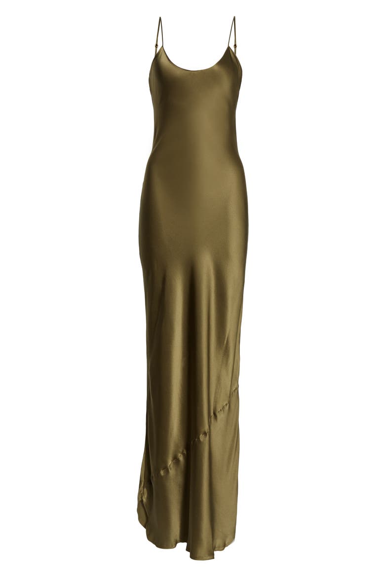 Silk Camisole Gown, Alternate, color, OLIVE
