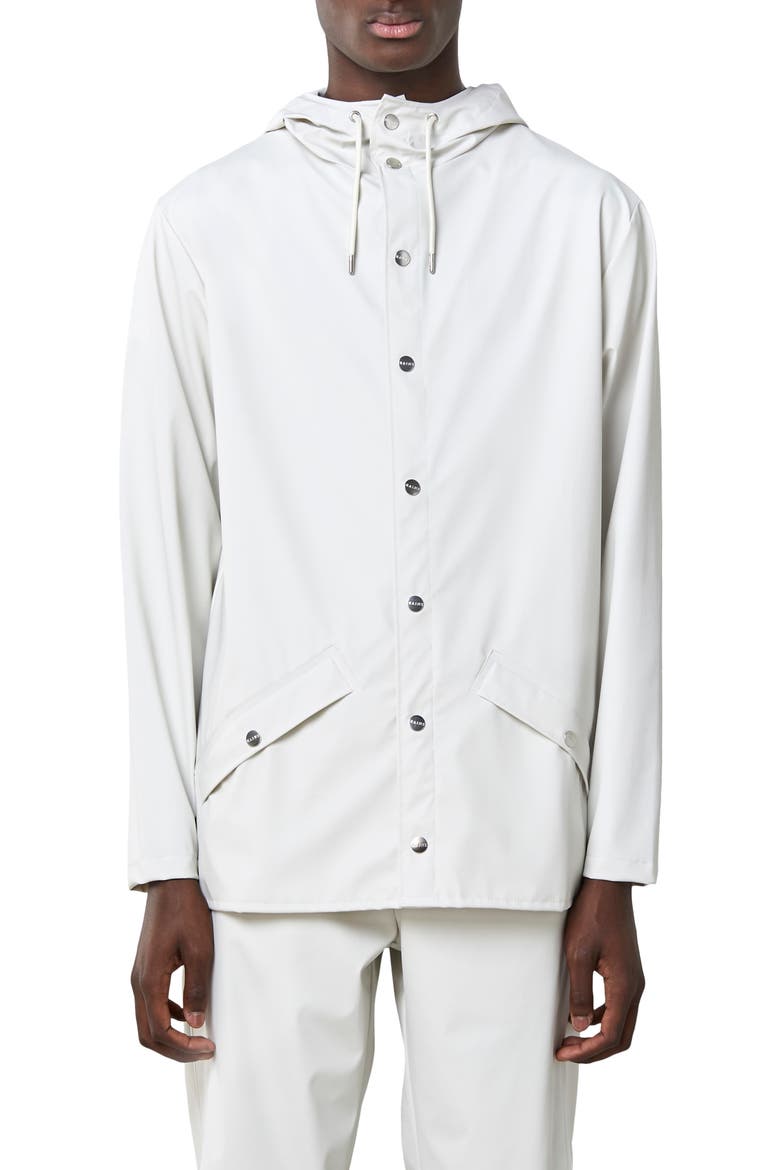 Lightweight Hooded Rain Jacket, Main, color, OFF WHITE