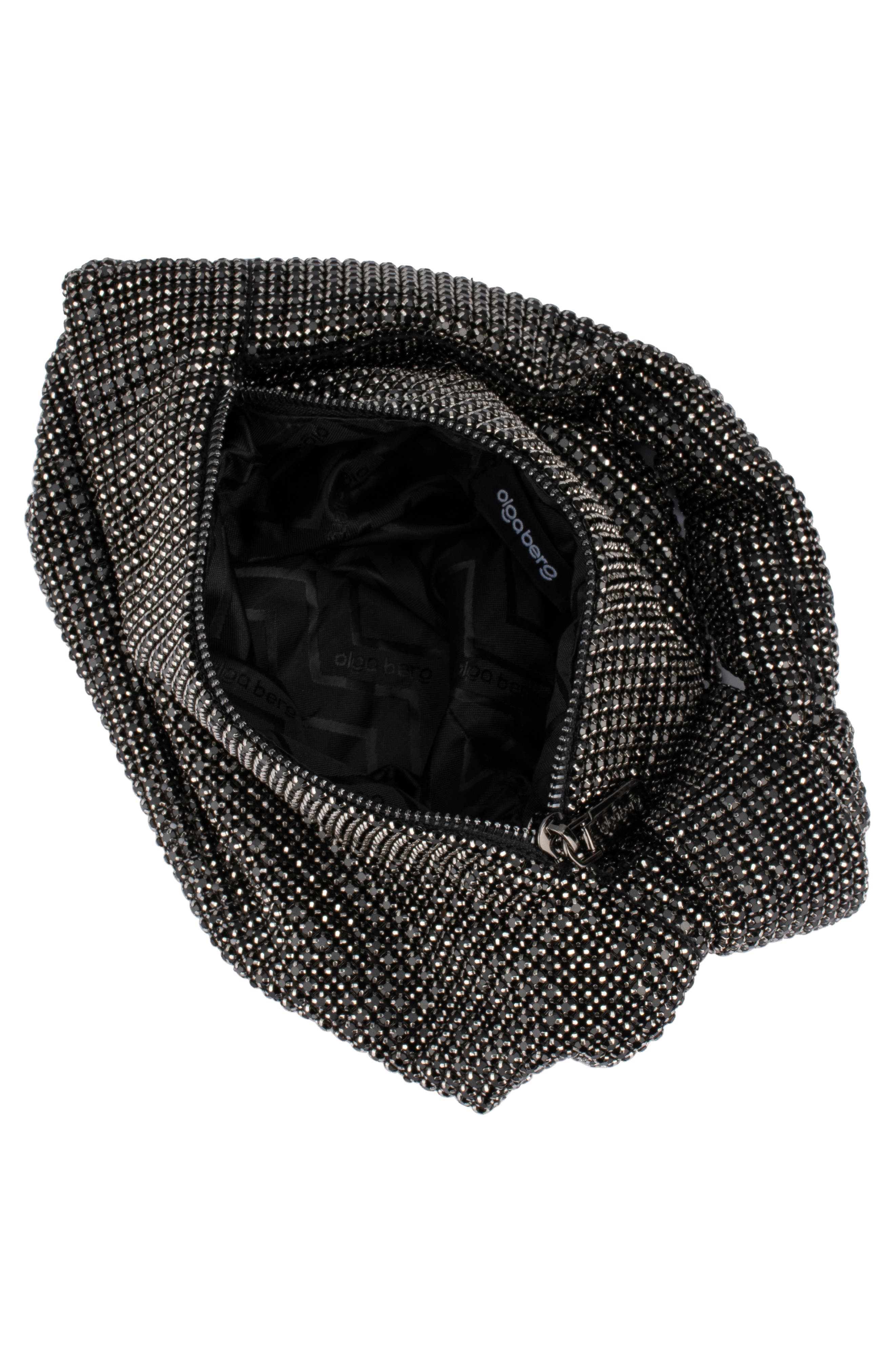 Polly Crystal Shoulder Bag, Alternate, color, BLACK