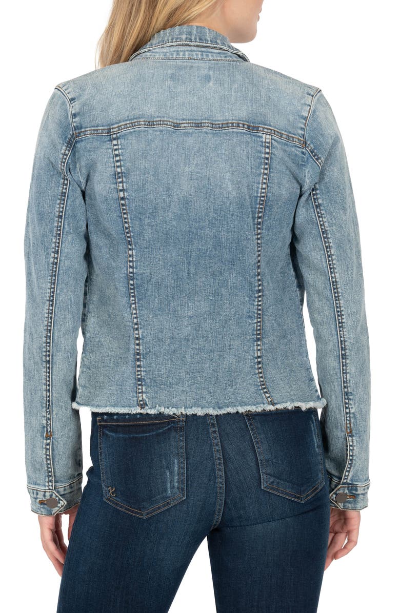 KUT from the Kloth Kara Frayed Denim Jacket, Alternate, color,