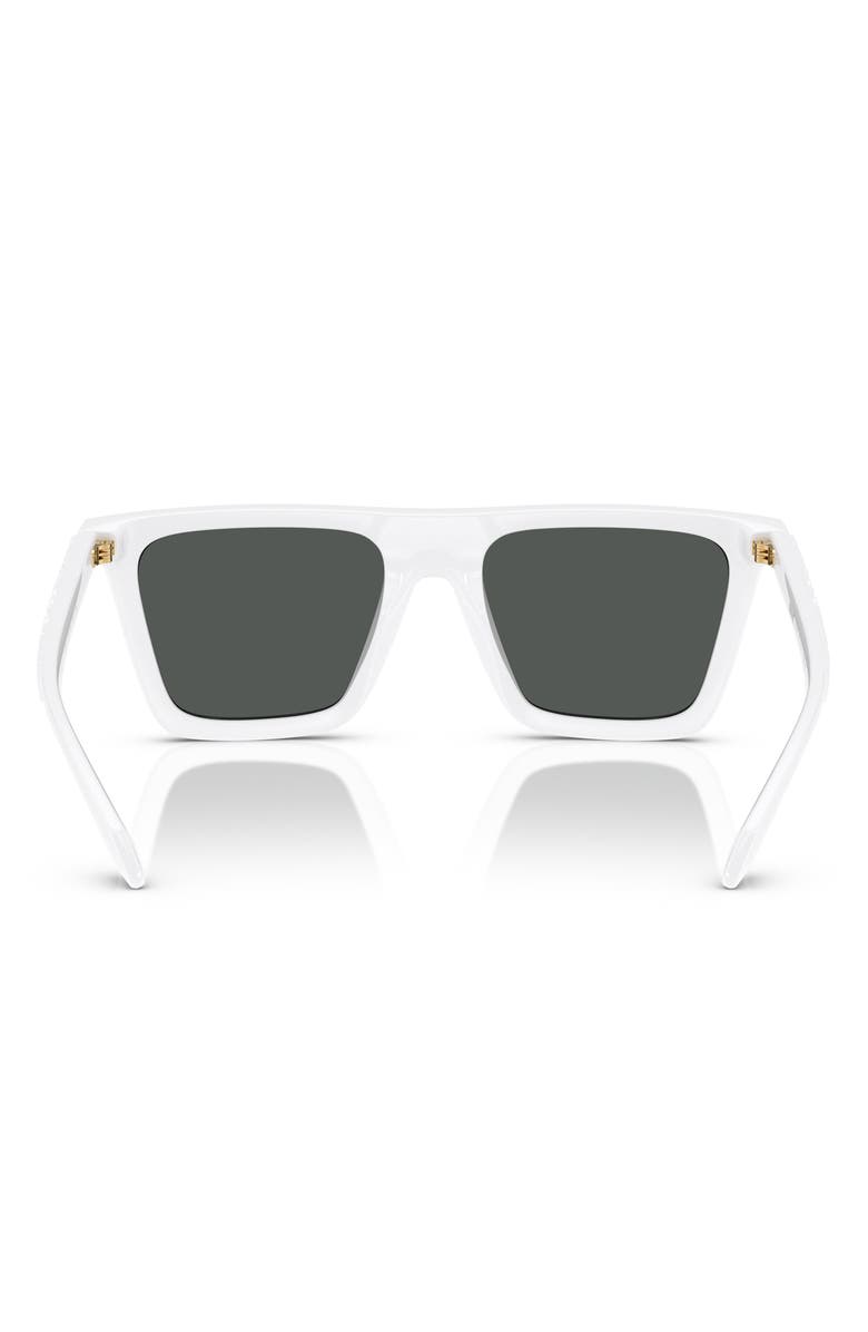 Versace 53mm Rectangular Sunglasses, Alternate, color, White