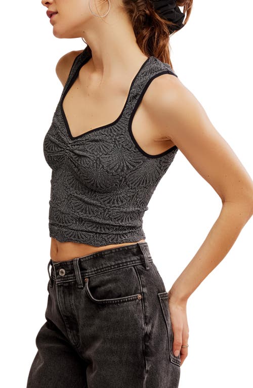 Free People Love Letter Floral Smocked Top In Black