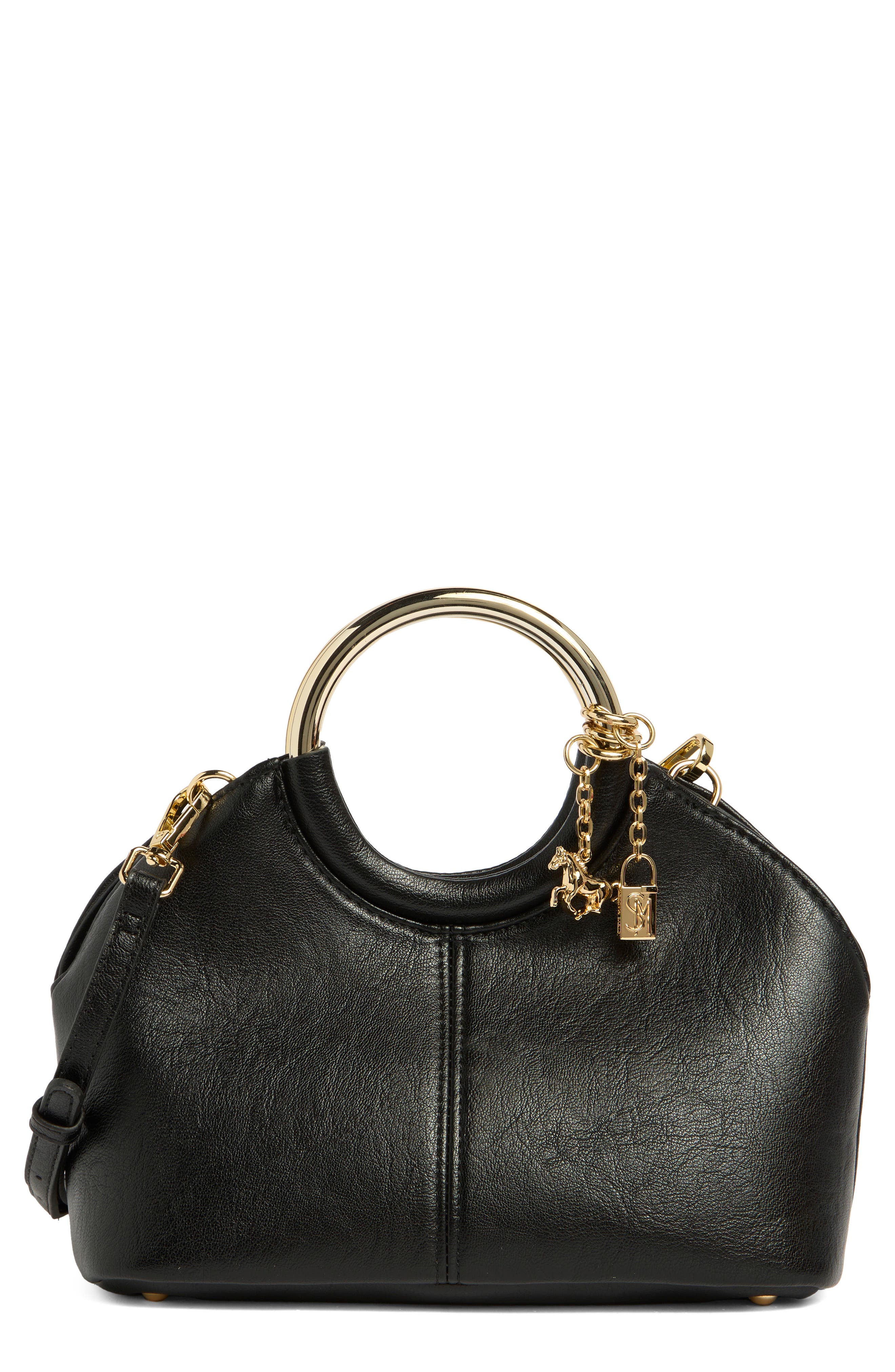 Steve Madden Gwenie Faux Leather Handbag, Main, color, Black