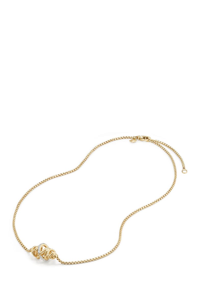 David Yurman Crossover Station Necklace in 18K Gold with Diamonds, Alternate, color, 