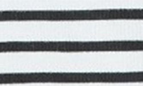 Apny Stripe Grommet Cotton Henley In Black/white Stripe