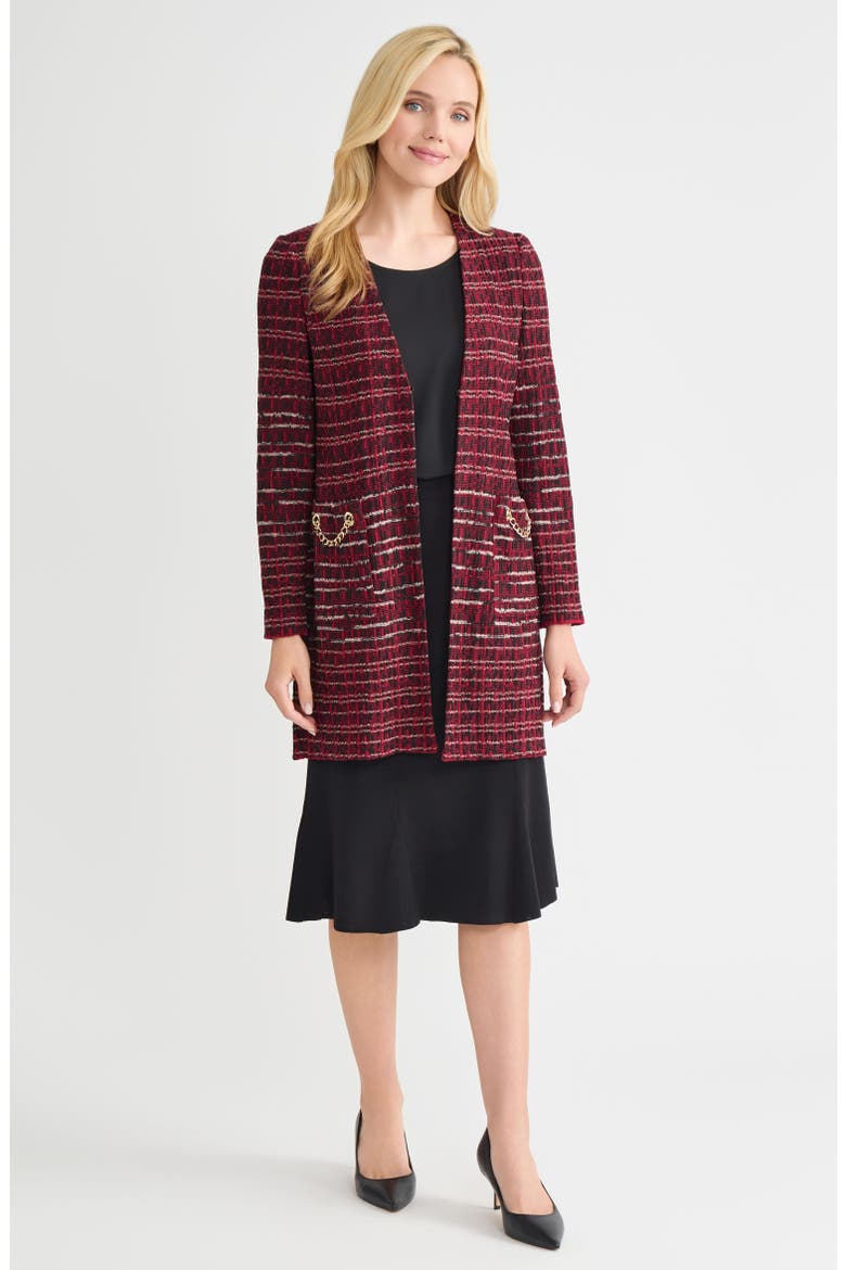 Heritage Multi-Stitch Knit Jacket, Alternate, color, Scarlet Red/Sand