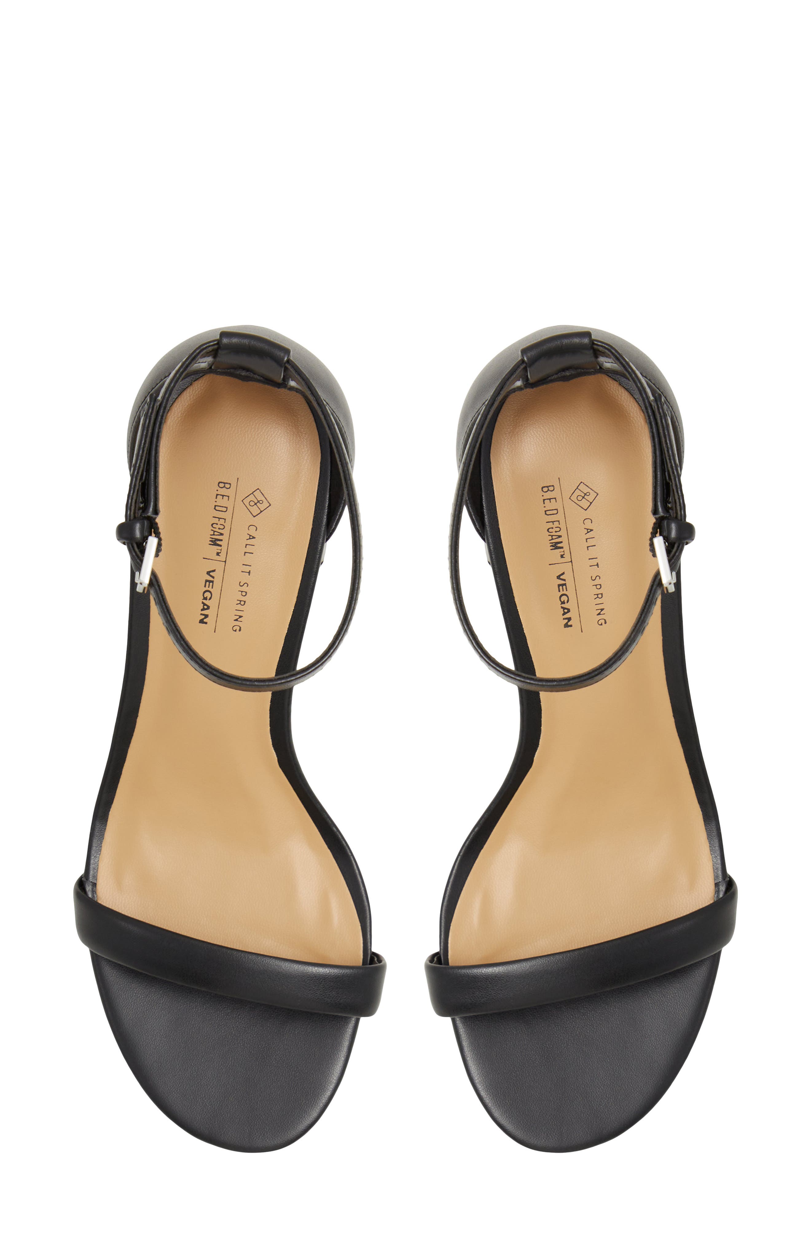 Elianaa Faux Leather Sandal, Alternate, color, BLACK