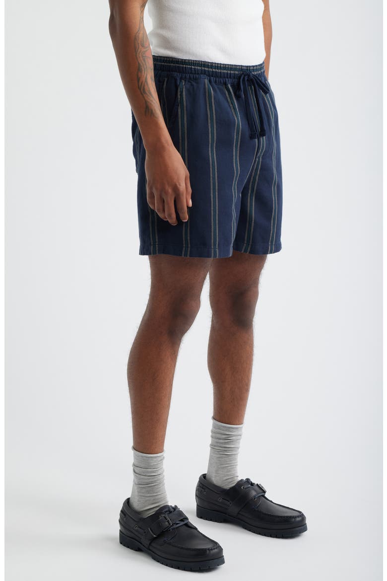 Lawson Stripe Cotton Drawstring Shorts, Alternate, color, DARK NAVY