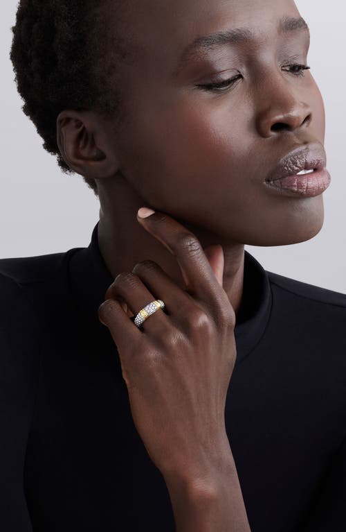 Lagos Signature Caviar Pavé Diamond Ring, 6mm In Two-tone