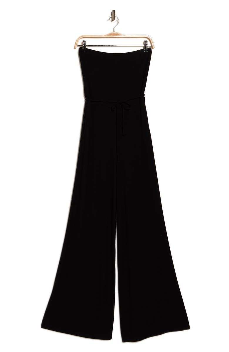 GO COUTURE Strapless Wide Leg Jumpsuit, Alternate, color, Black
