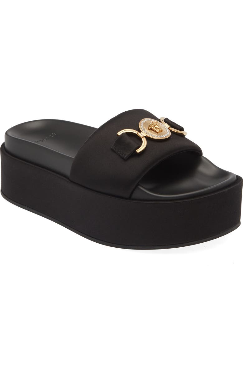 Versace Medusa Platform Slide Sandal, Main, color,