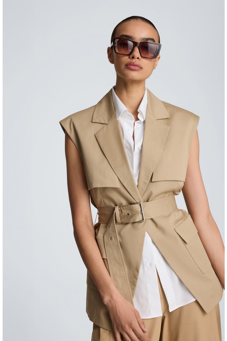 Belted Vest with Storm Flaps, Alternate, color, FARRO