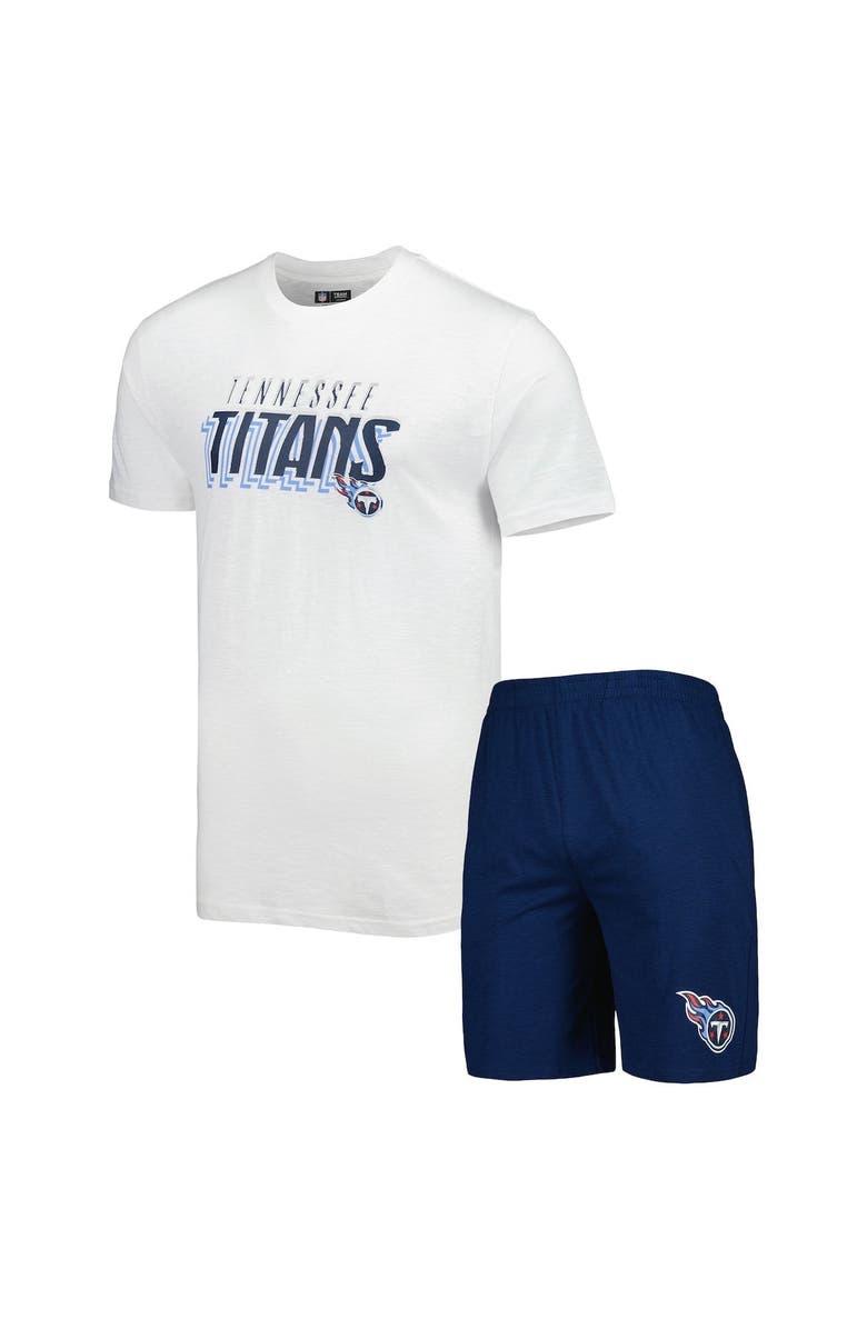 CONCEPTS SPORT Men's Concepts Sport Navy/White Tennessee Titans Downfield T-Shirt & Shorts Sleep Set, Main, color, Navy