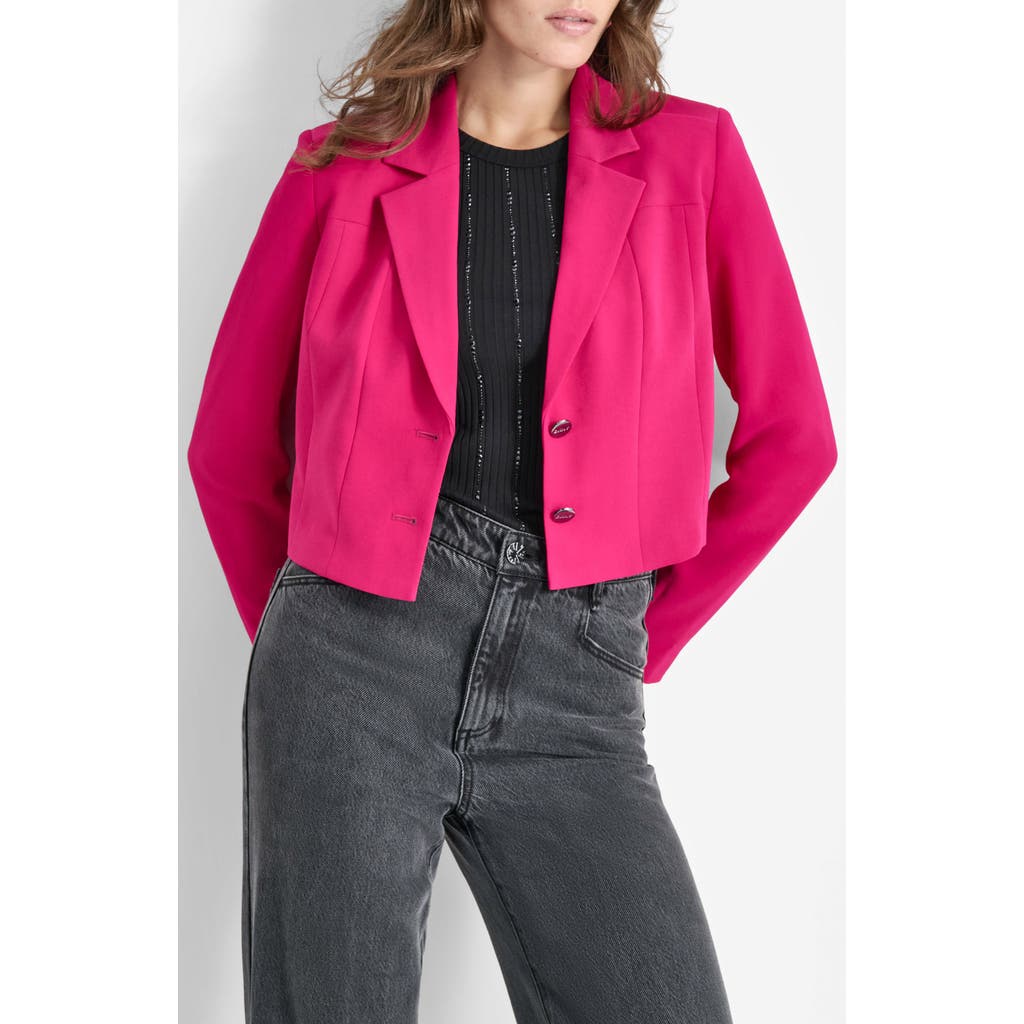 DKNY Crop Blazer in Wild Berry