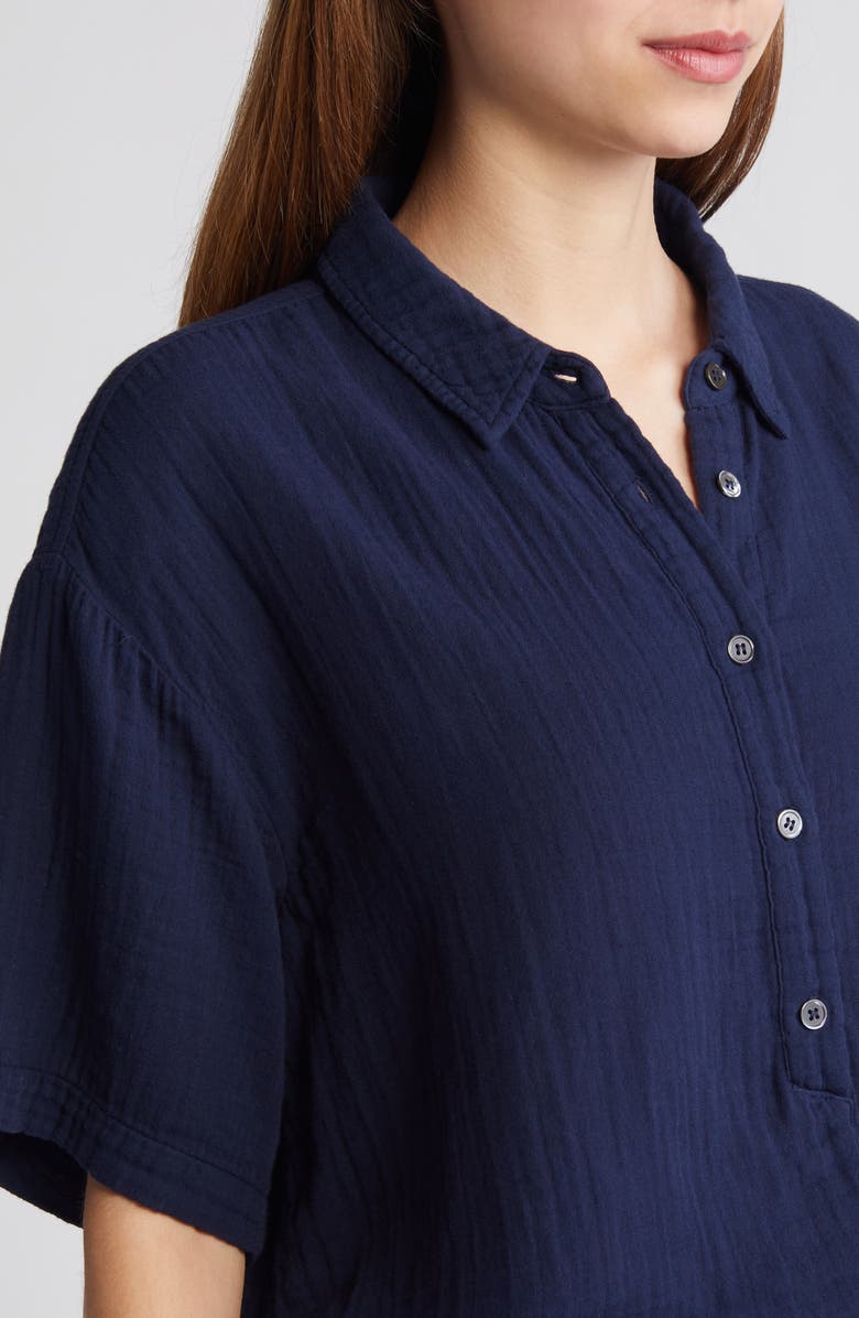 XÍRENA Ansel Cotton Gauze Button-Up Shirt, Alternate, color, 
