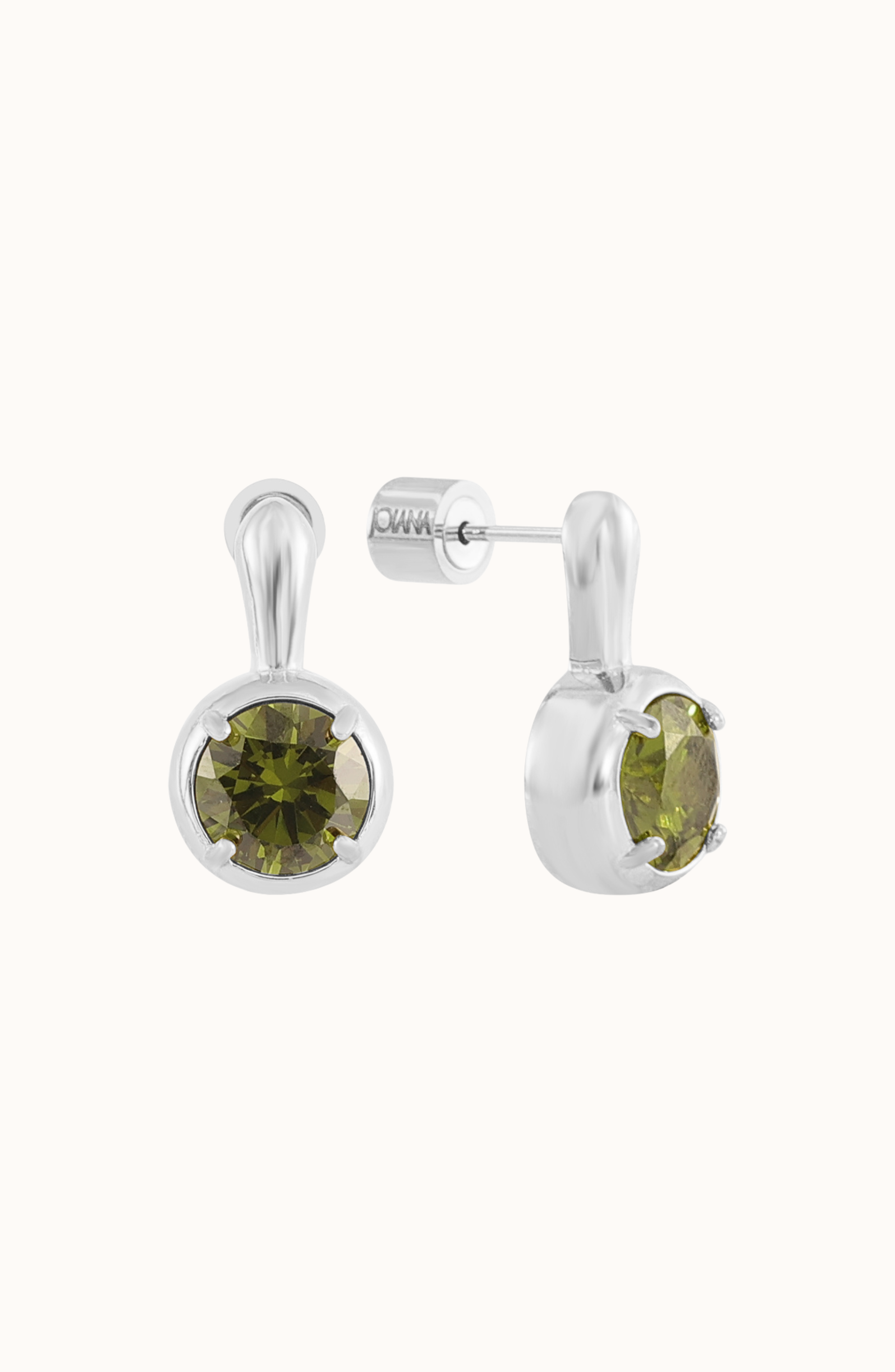 Peridot / White Silver / 8mm
