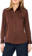 Vince Camuto Satin Long Sleeve Button-Up Shirt