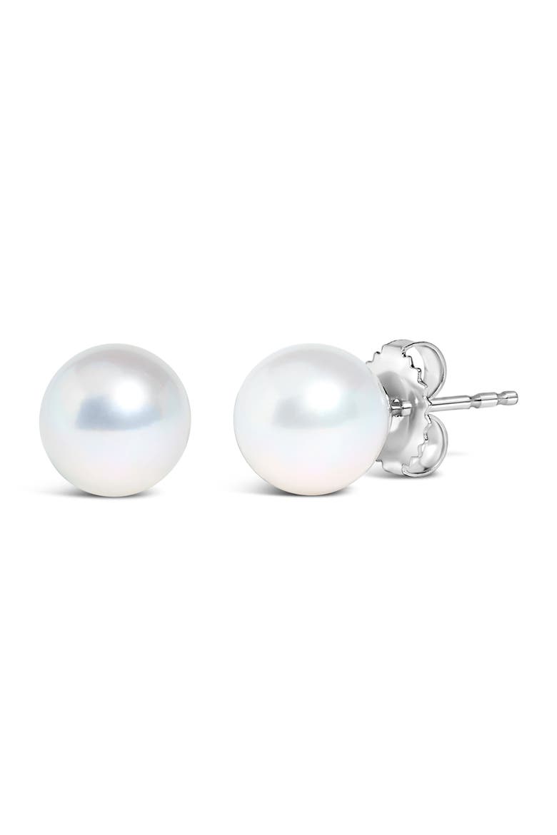 14K Gold 4.0-4.5MM Cultured Freshwater Pearl Solitaire Stud Earrings, Alternate, color, White