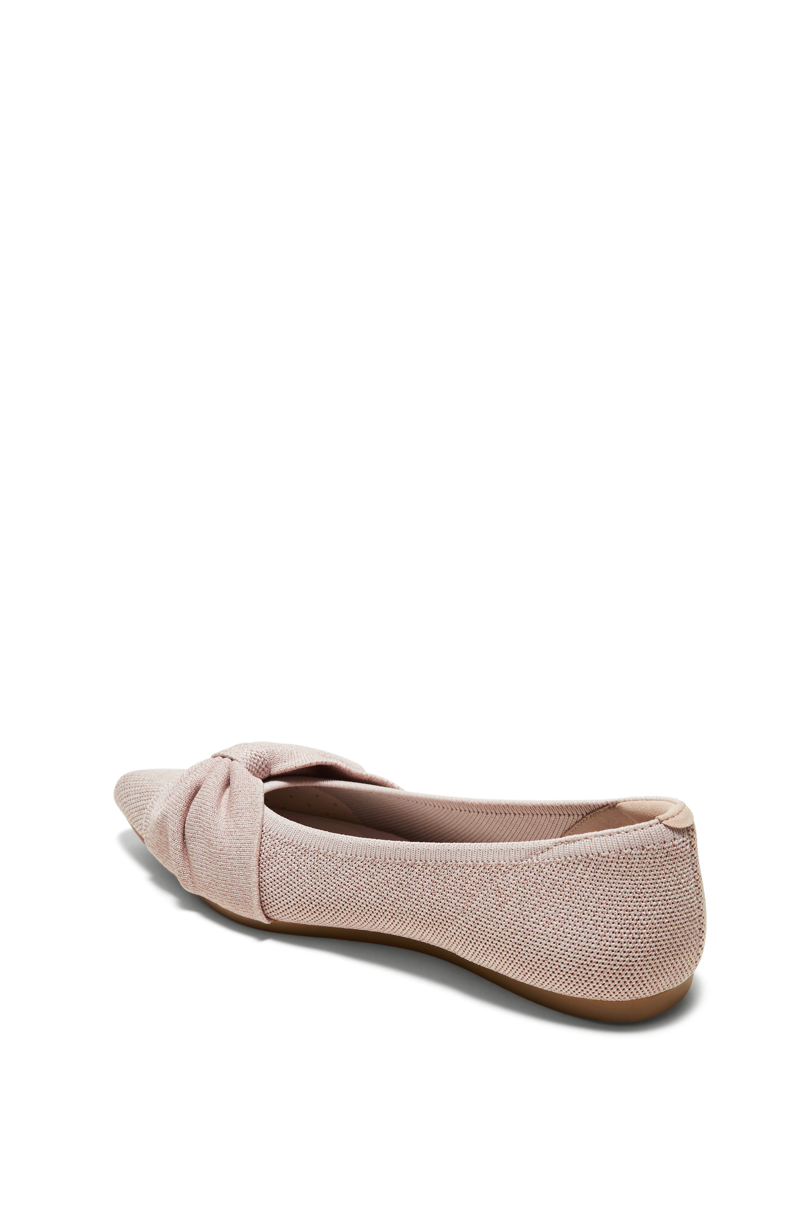 Azura Pointed-Toe Bow Flats, Alternate, color, Rose Gold