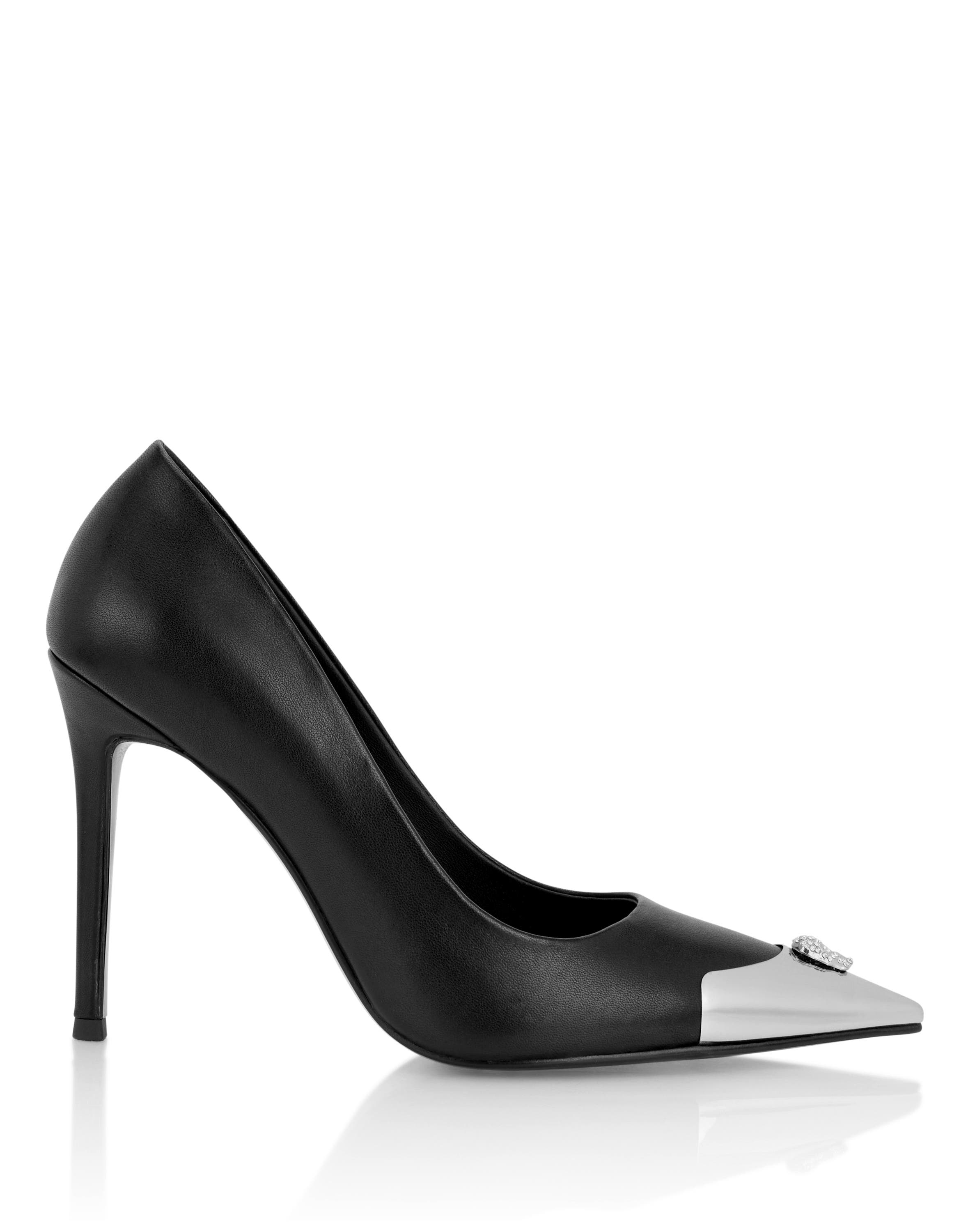 Nappa Decollete Hi-Heels Pump H105 Skull Toe Women, Alternate, color, black