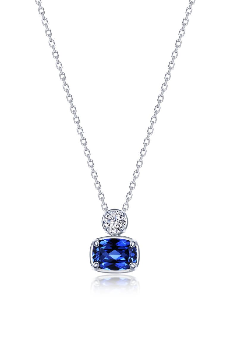 Regal Cushion Cut Necklace, Main, color, BLUE
