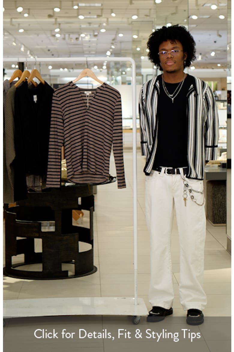 Stripe Long Sleeve Henley T-Shirt video
