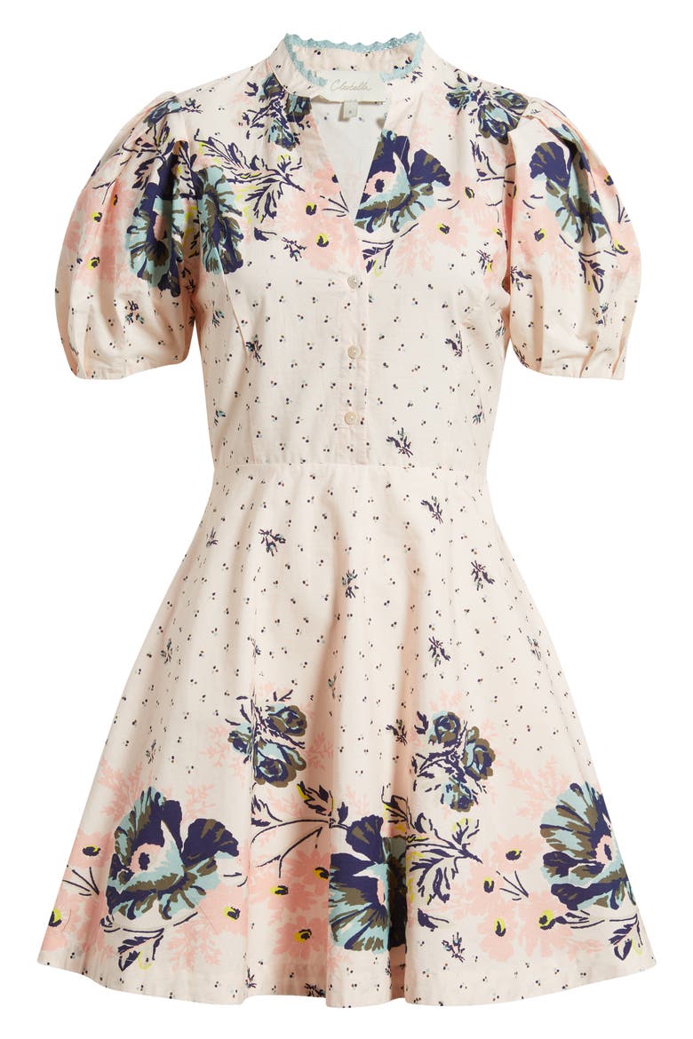 Micah Mixed Floral Print Organic Cotton Poplin Minidress, Alternate, color, LIORA PRINT