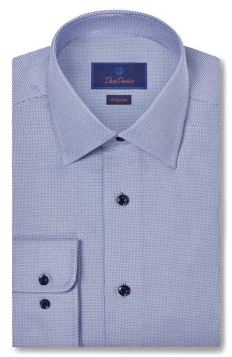 Regular Fit Textured Microdobby Dress Shirt