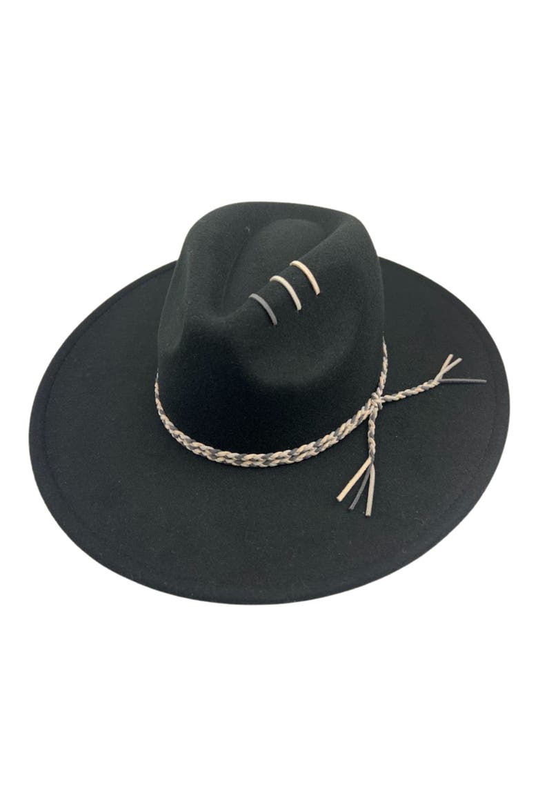 Wide Brim Felt Panama Hat, Main, color, BLACK