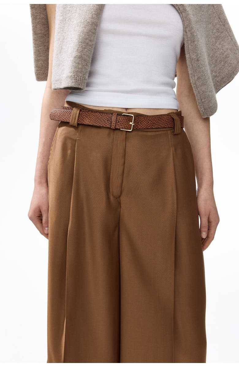H&M Belted Twill Culottes, Alternate, color, Dark Beige